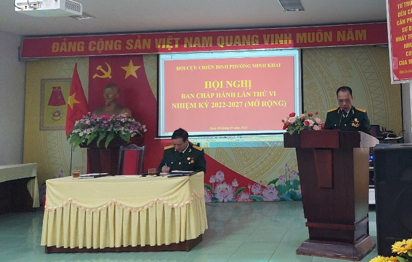 Hội nghị ban Chấp hành hội Cựu chiến binh phường Minh Khai lần thứ VI, nhiệm kỳ 2022 - 2027 “Mở rộng”