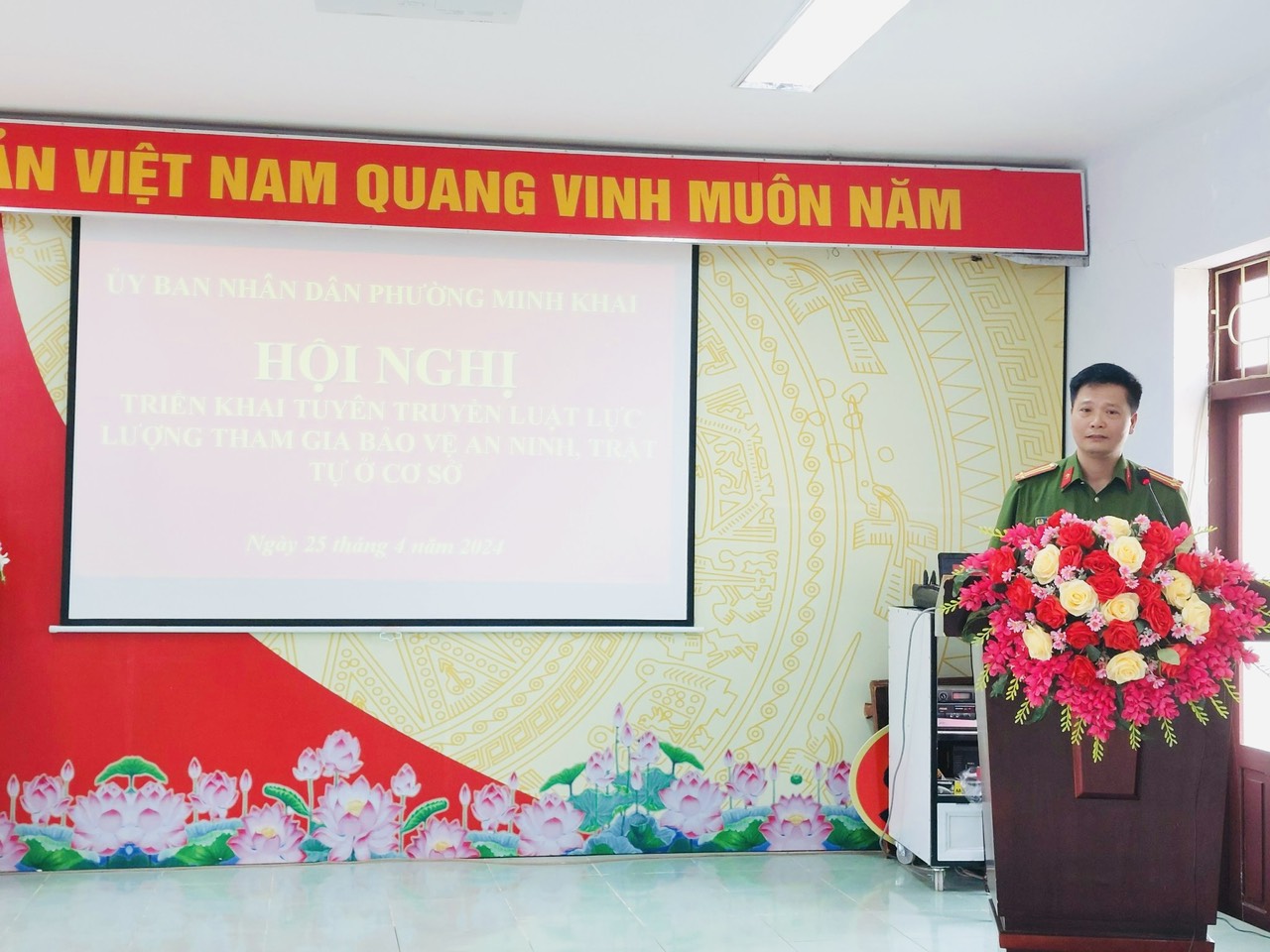 Phường Minh Khai tổ chức Hội nghị triển khai tuyên truyền Luật Lực lượng bảo vệ an ninh, trật tự ở cơ sở