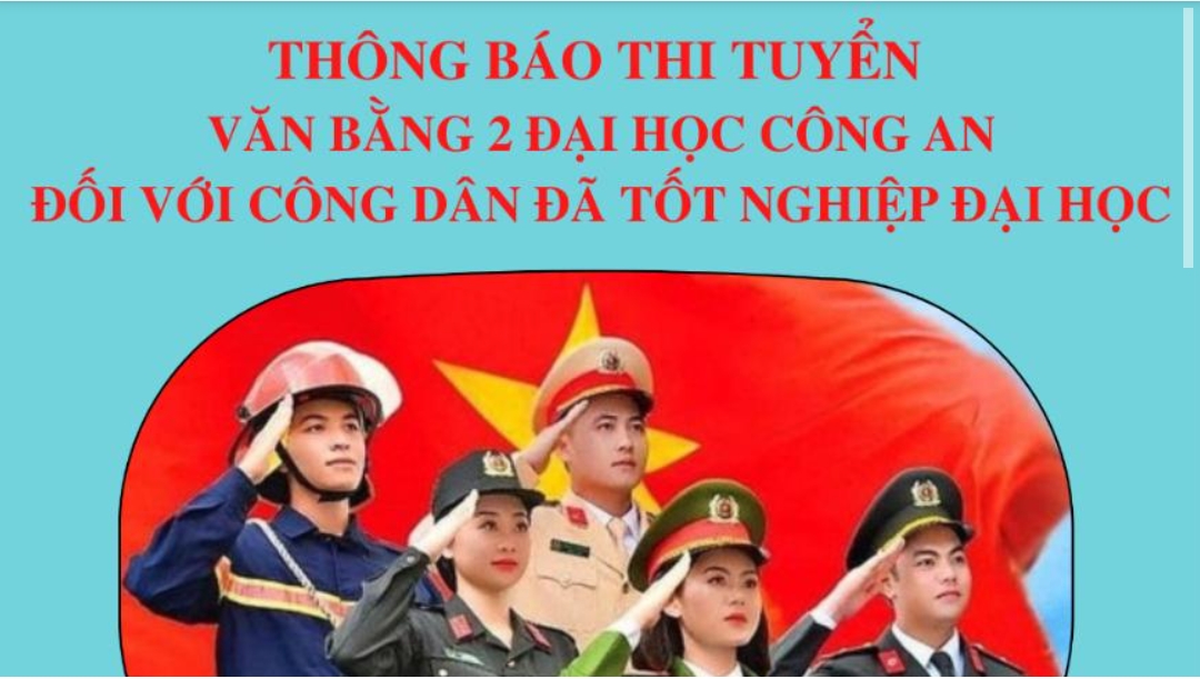 Công an thành phố Hà Giang thông báo tuyển sinh văn bằng 2 (tuyển mới) đợt 2 năm 2023