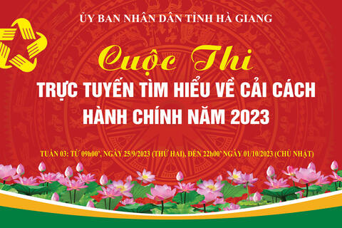 Kết quả Tuần thứ ba Cuộc thi trắc nghiệm trực tuyến tìm hiểu cải cách hành chính tỉnh Hà Giang năm 2023